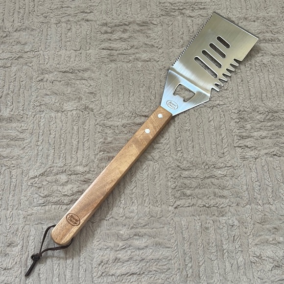 Jewel Osco bbq grill spatula tool bottle opener wooden handle  New - Picture 5 of 16